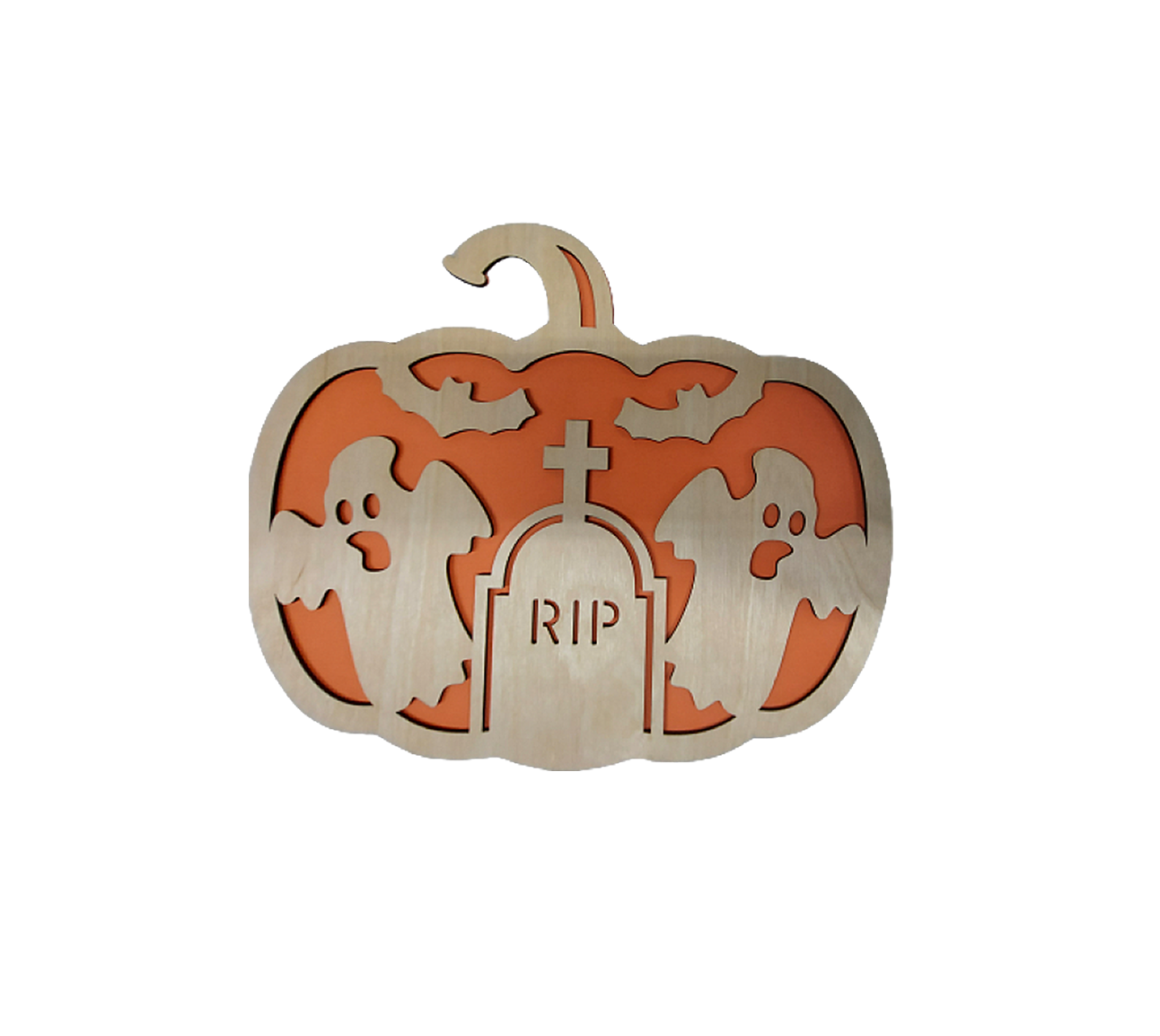 Halloween Pumpkin Sign Decoration (self paint kit or prepainted)