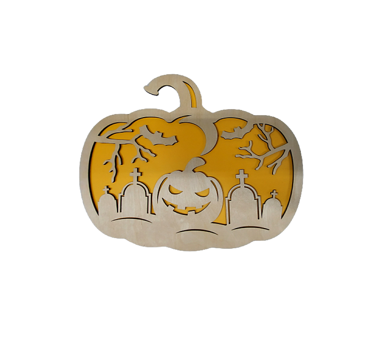 Halloween Pumpkin Sign Decoration (self paint kit or prepainted)