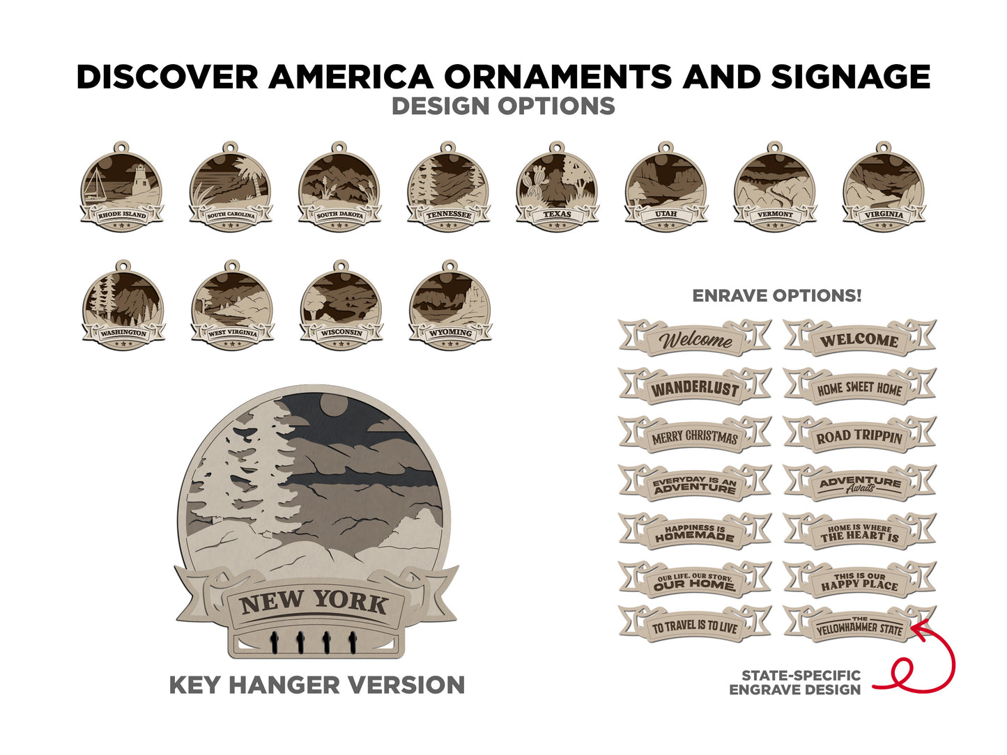 Discover America Ornament Series