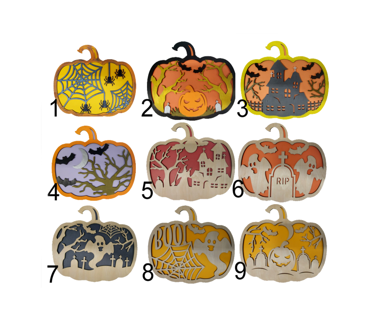 Halloween Pumpkin Sign Decoration (self paint kit or prepainted)