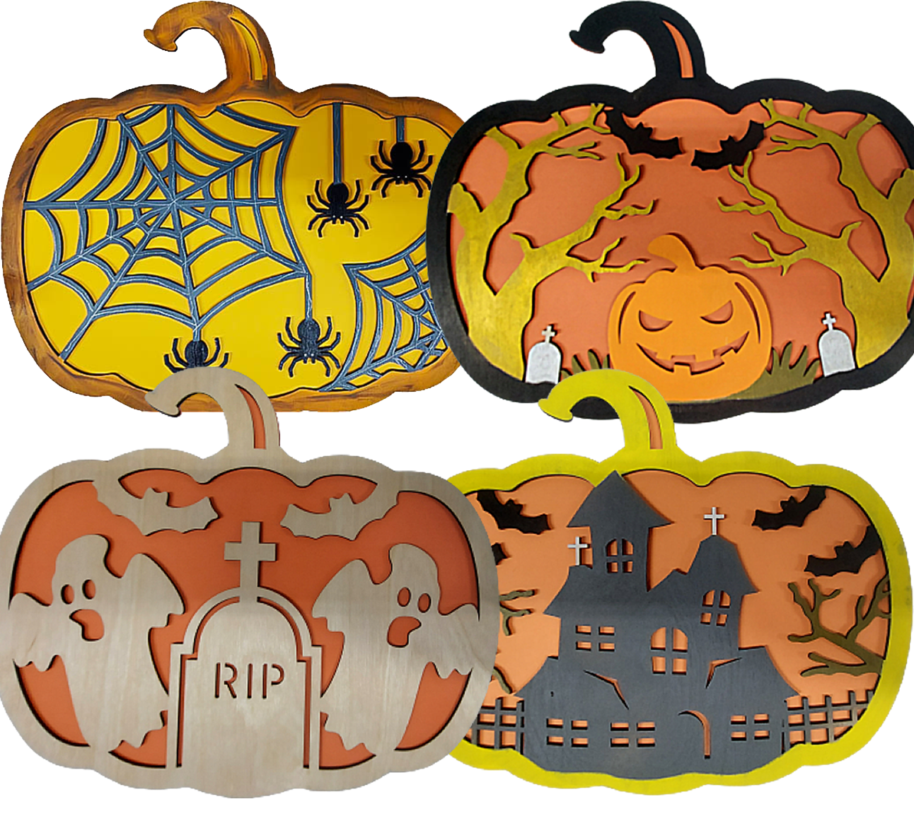 Halloween Pumpkin Sign Decoration (self paint kit or prepainted)