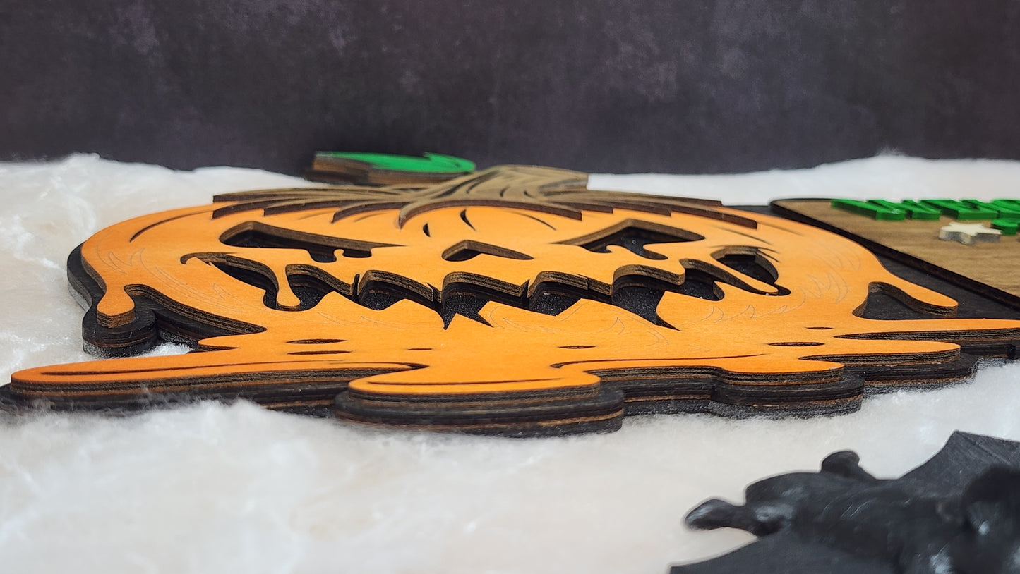 Glow in the Dark Halloween Jack'O'Lantern Sign