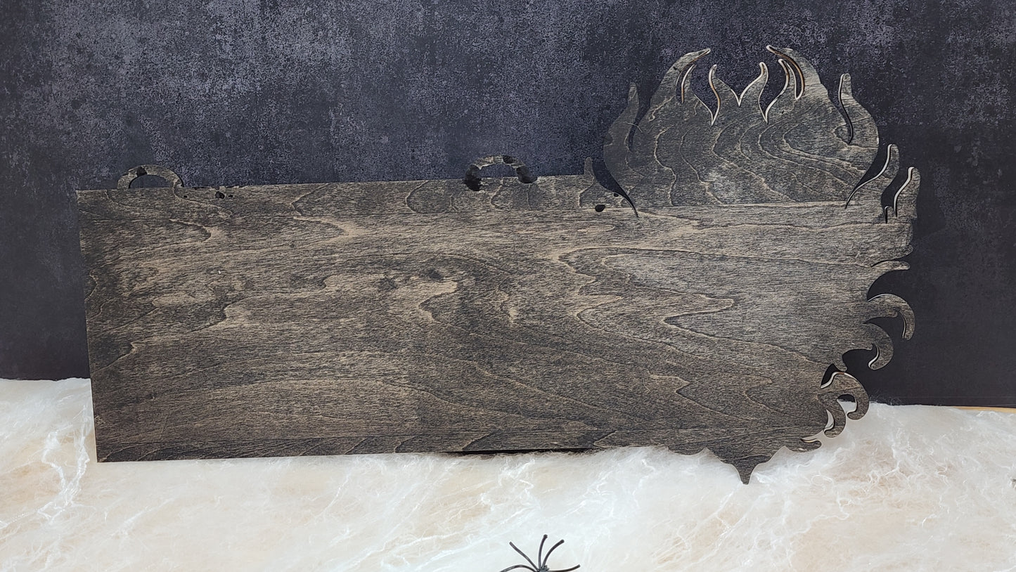 Glow in the Dark Halloween Skull Sign