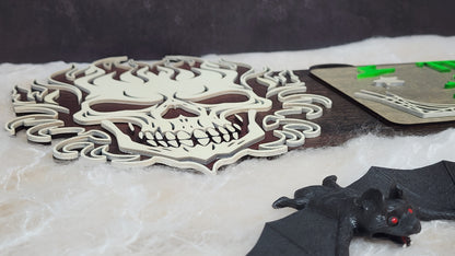 Glow in the Dark Halloween Skull Sign