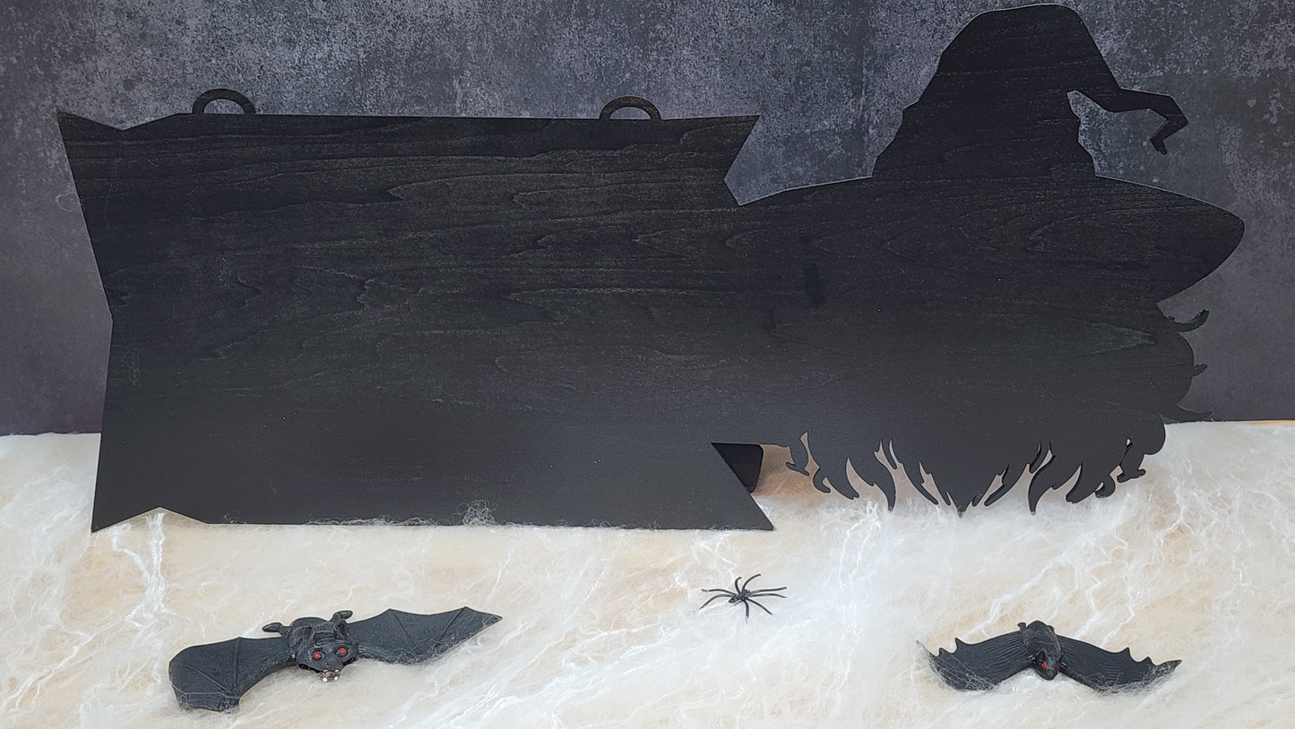 Glow in the Dark Halloween Witch Sign