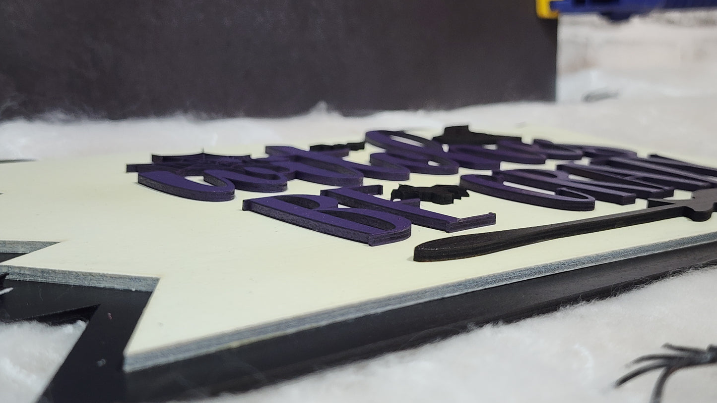 Glow in the Dark Halloween Witch Sign