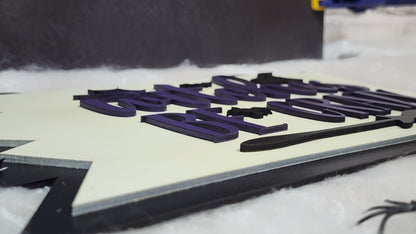 Glow in the Dark Halloween Witch Sign