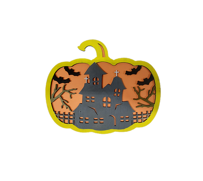 Halloween Pumpkin Sign Decoration (self paint kit or prepainted)