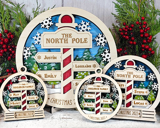 North Pole Family Signage and Ornaments