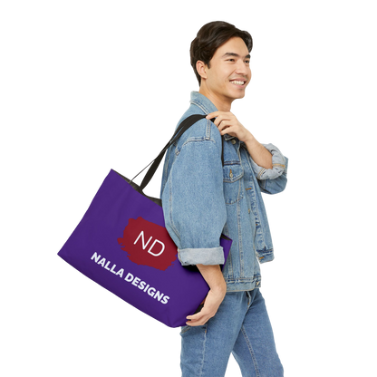 Personalized Weekender Tote Bag - Custom Nalla Designs Travel Shoulder Bag