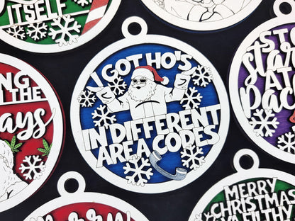 Naughty But Nice Christmas Ornaments