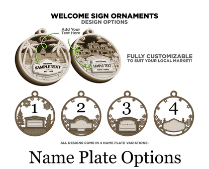 Welcome Sign Ornaments