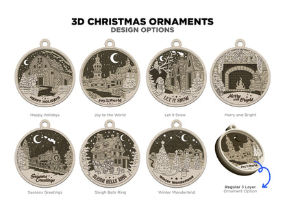 Layered and 3D Chistmas Ornaments