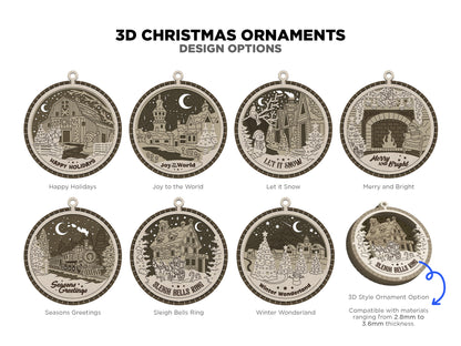 Layered and 3D Chistmas Ornaments