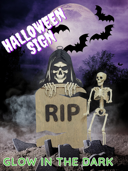 Glow in the Dark Halloween Death Sign