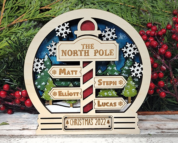 North Pole Family Signage and Ornaments