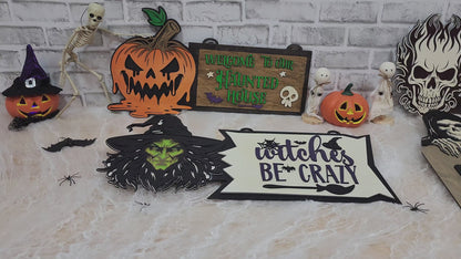 Glow in the Dark Halloween Skull Sign