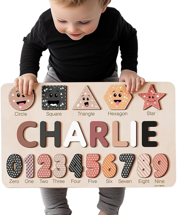 Puzzles for Toddlers Boy and Girl, Personalized Name Puzzle, 12 Month Toy, Gifts for 0-3 years old